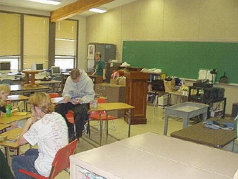 Her classroom at So. Tinity High School